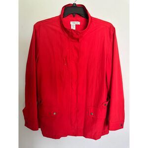 Coldwater Creek Red Nylon Zip-Up Jacket Lightweight Outdoor‎ Casual Wear  XL